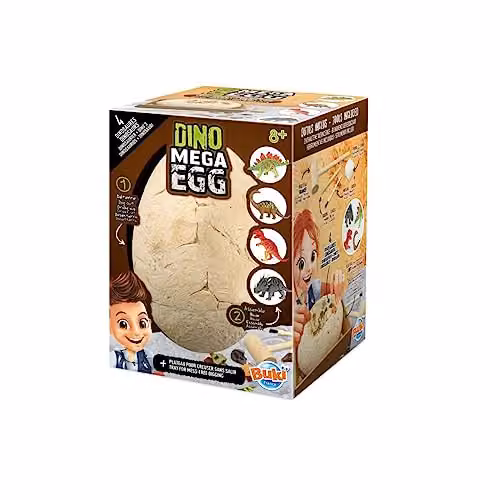 Buki France Dino Mega Egg Science Kit with 4 Dinosaur Puzzles in White and Multicolour – 1
