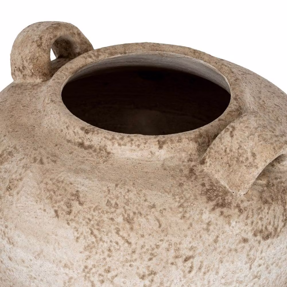 Lemon Pavilion Furniture and Decor Terra Medium Ceramic Urn Vase with Handles, Brown, W: 29 cm, D: 29 cm, H: 29 cm – 2