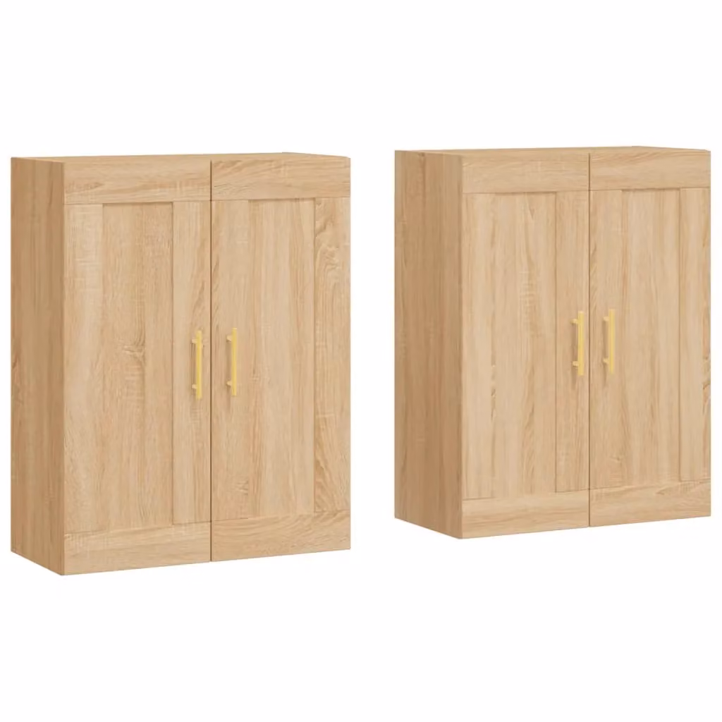 Berkfield Home Set of 2 Wall Mounted Cabinets in Sonoma Oak Brown