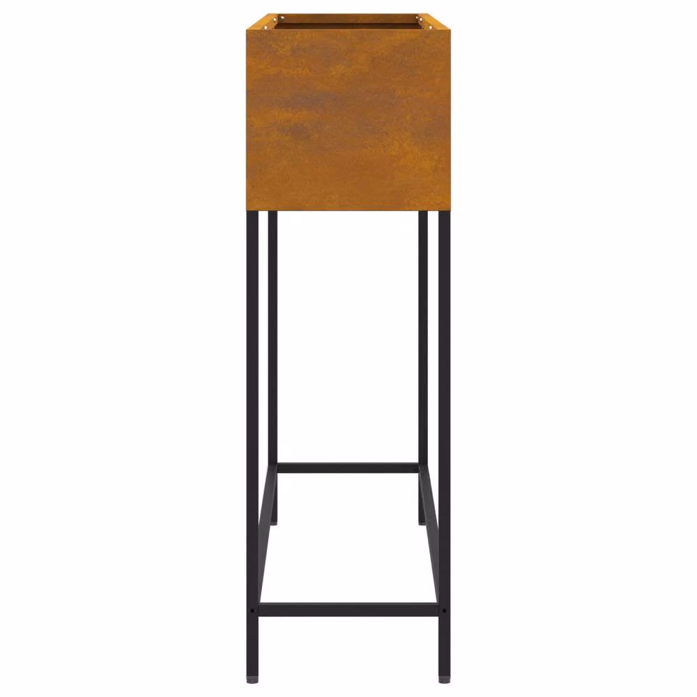 Berkfield Home Raised Garden Planter in Brown Weathering Steel, W: 100 cm, D: 26 cm, H: 82 cm – 4