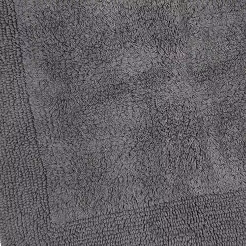 Allure Bath Fashions Reversible Heavyweight Cotton Bath Mat, W: 53 cm, D: 85 cm, Grey/Red – 5