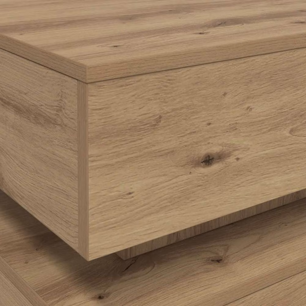 Berkfield Home Modern Artisan Oak Coffee Table with LED Lights in Brown, W/D/H: 90 x 50 x 40 cm – 5