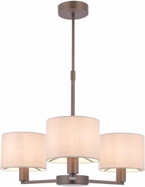 Loops Antique Bronze and Marble Fabric Ceiling Pendant Light, Height Adjustable, W/D/H: 65.5 x 51.0 x 65.5 cm
