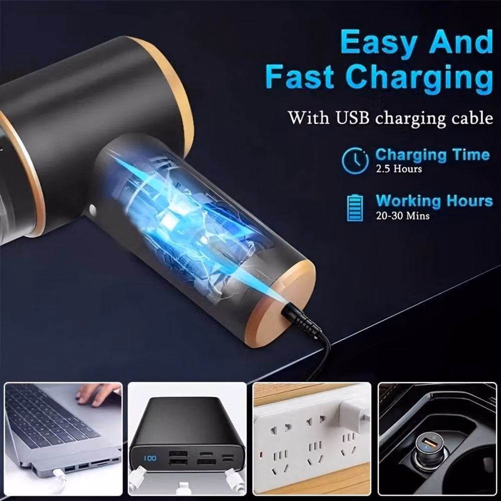 VOGREX Cordless Wet and Dry Handheld Car Vacuum Cleaner in Black – 3