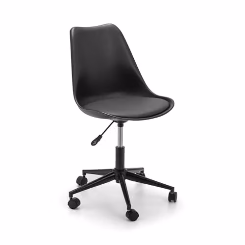 Julian Bowen Erika Ergonomic Office Chair in Black with Synthetic Leather and Metal Frame
