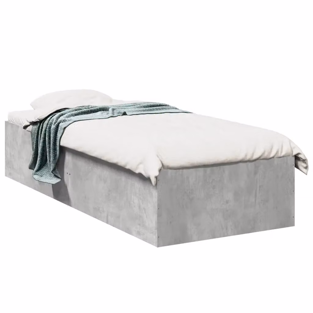 Berkfield Home Small Single Bed Frame in Concrete Grey, W: 75 cm, L: 190 cm – 2