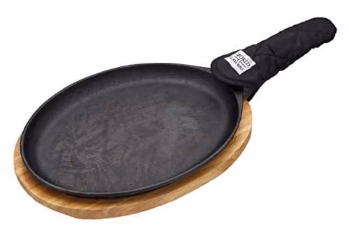 KitchenCraft Cast Iron Fajita Sizzler in Black, W/D/H: 41 x 19 x 5 cm