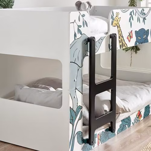 Julian Bowen Safari Jungle Print Wooden Bunk Bed Frame, Multicolour, W/D/H: 90 x 190 x 120.5 cm – 3