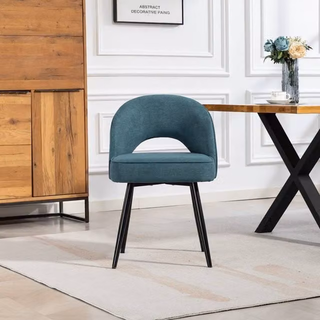 Artemis Home Ashley Fabric Dining Chairs, Set of 2, Petrol Blue – 1