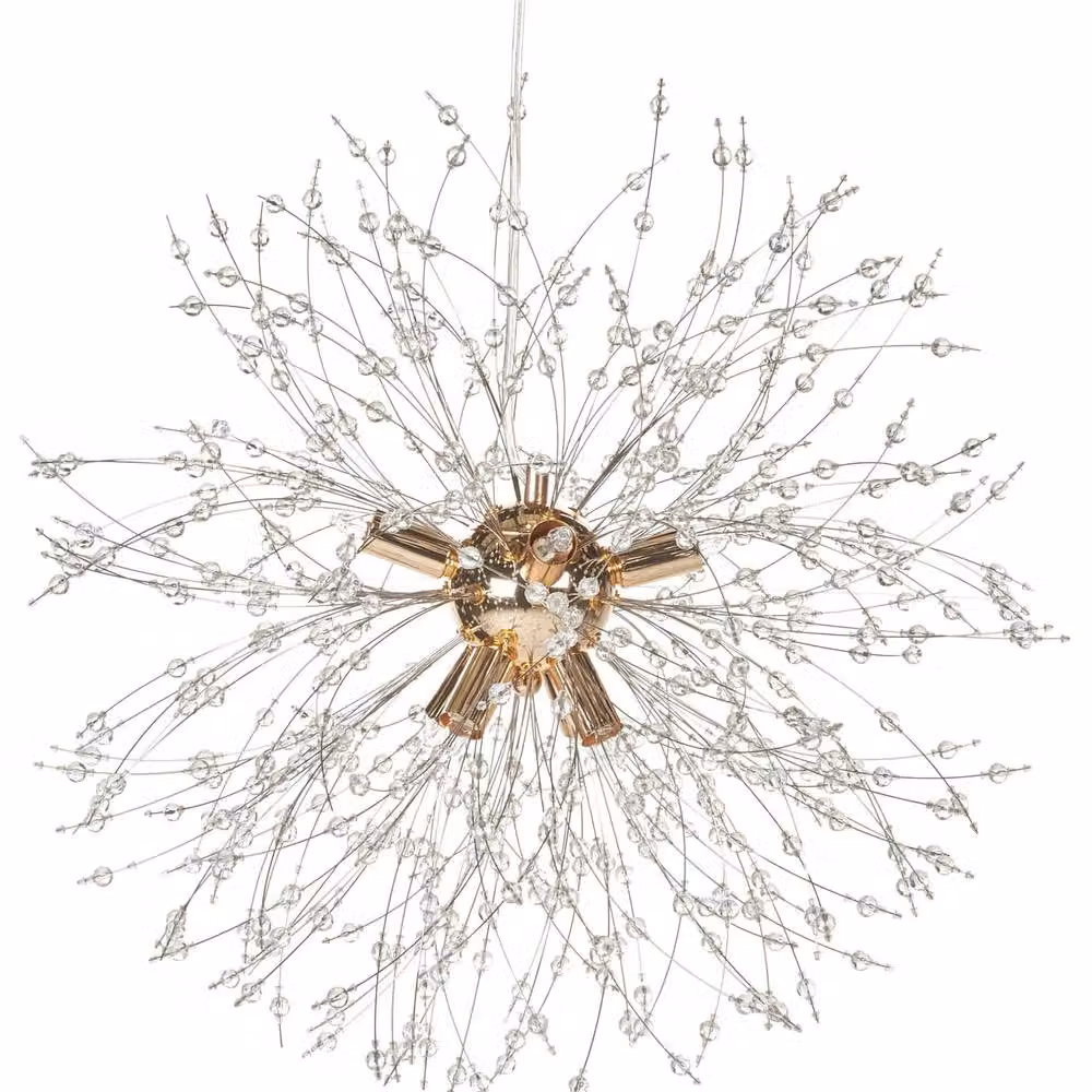 Wyld and Coco Crystaal 8-Light Crystal Bead Pendant Lamp with Gold Base – 2