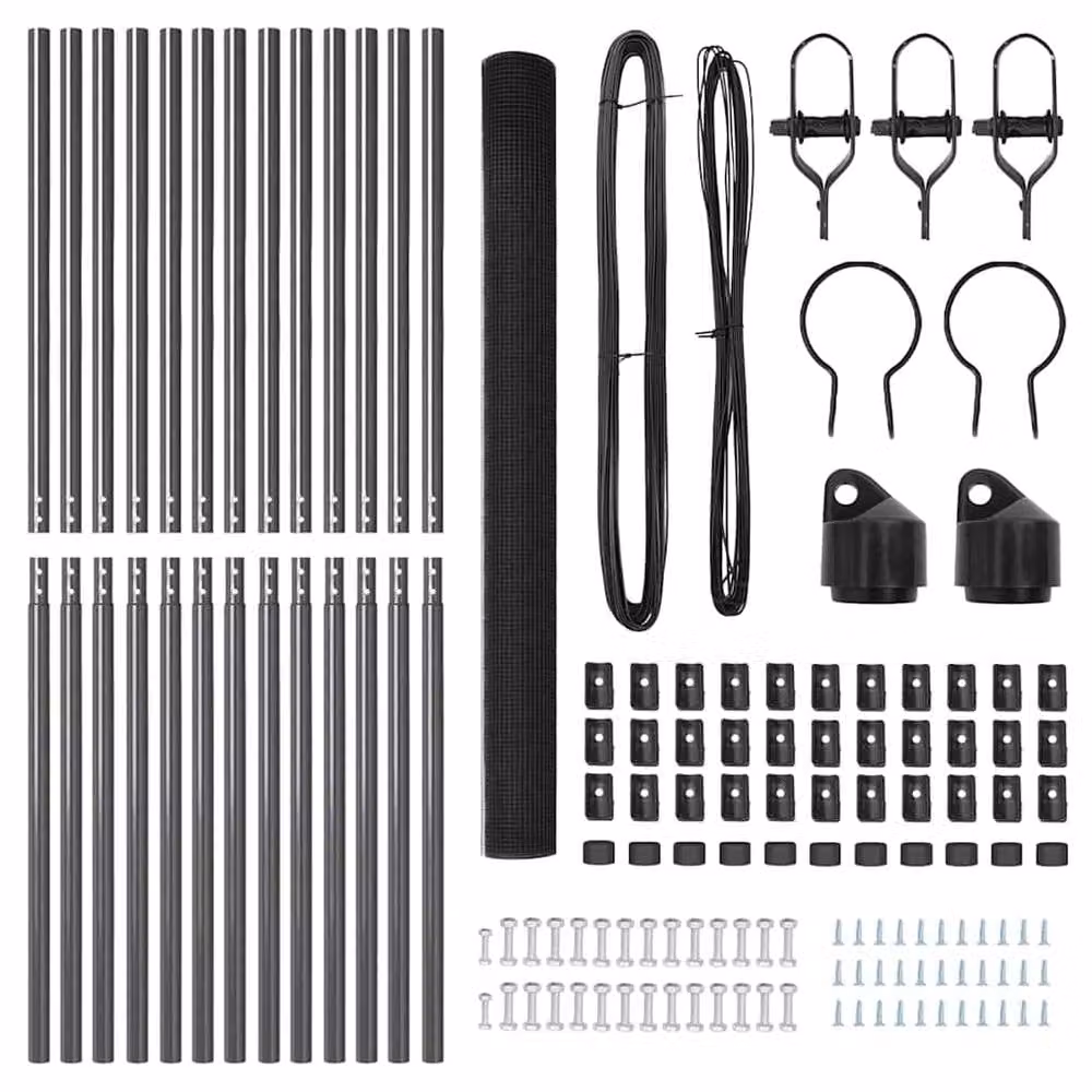 Berkfield Home Grey Steel Welded Wire Fence with 13 Posts, 1.6 x 25 m – 4