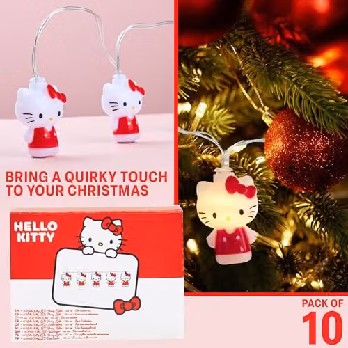 United Essentials Red LED String Fairy Lights with Warm White Light, Battery Operated and Adjustable – 4