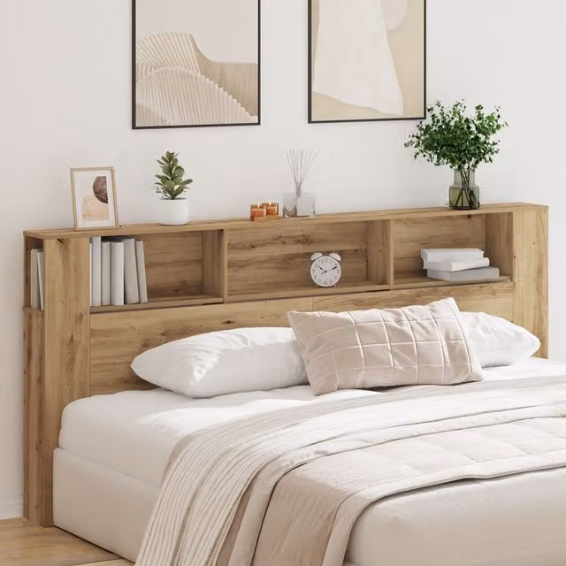 Berkfield Home Artisan Oak Headboard Cabinet in Brown, W/D/H: 104.5 x 18.5 x 220 cm – 1