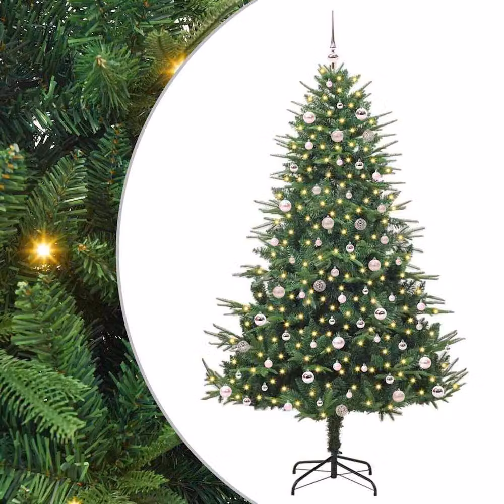 Berkfield Home Artificial Pre-lit Christmas Tree with Ball Set, Green, Height: 240 cm – 2