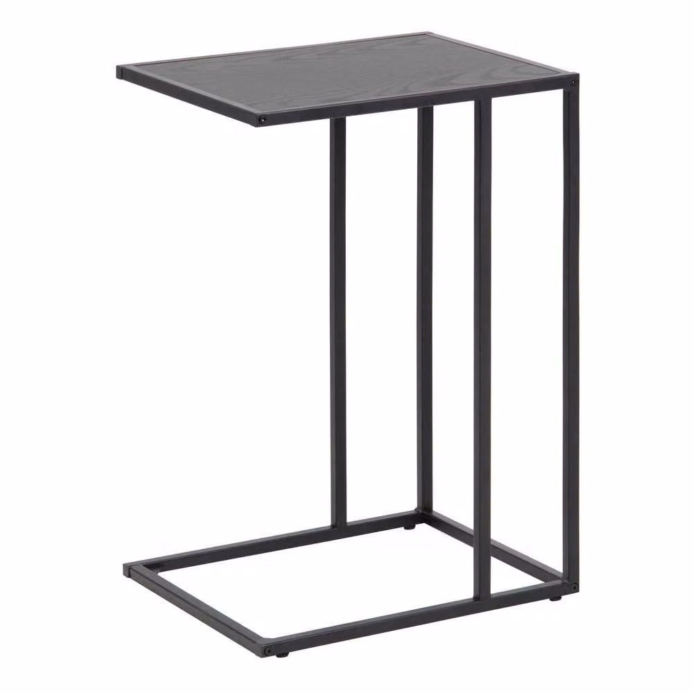 Wyld Haus El Paso Ash Black Side Table with Matt Ceramic Top and Metal Sled Base – 3