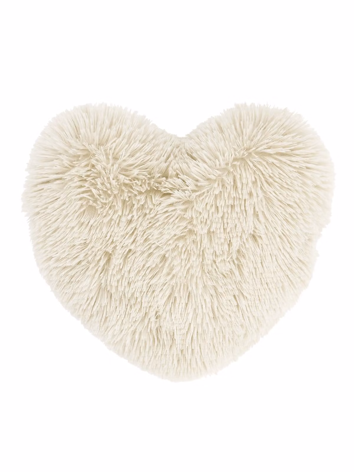 Catherine Lansfield Cuddly Faux Fur Heart Shaped Cushion in Cream – 2