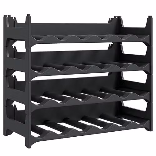 vidaXL Stackable Wine Rack for 24 Bottles in Anthracite Black Plastic – 1