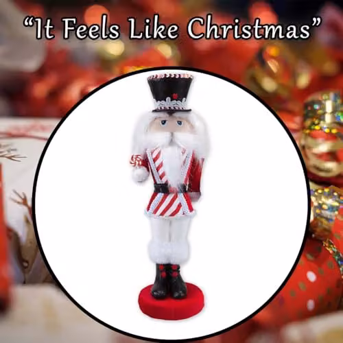 VFM e-Store Christmas Nutcracker Decoration, Multicolour Striped Freestanding Ornament, H 41 cm x W 13 cm x D 13 cm – 7