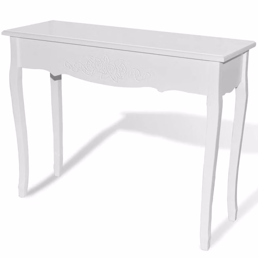 Berkfield Home Classic White Lacquered Rectangular Dressing Console Table – 2