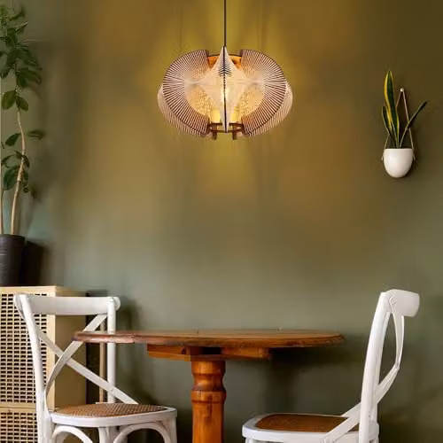 Netlighting Sakura Black and Wood Pendant Lamp, Diameter: 44 cm, Height: 150 cm – 5
