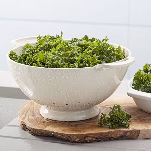 Zeal Melamine Colander with Handles and Feet, Beige, Diameter: 24 cm – 4