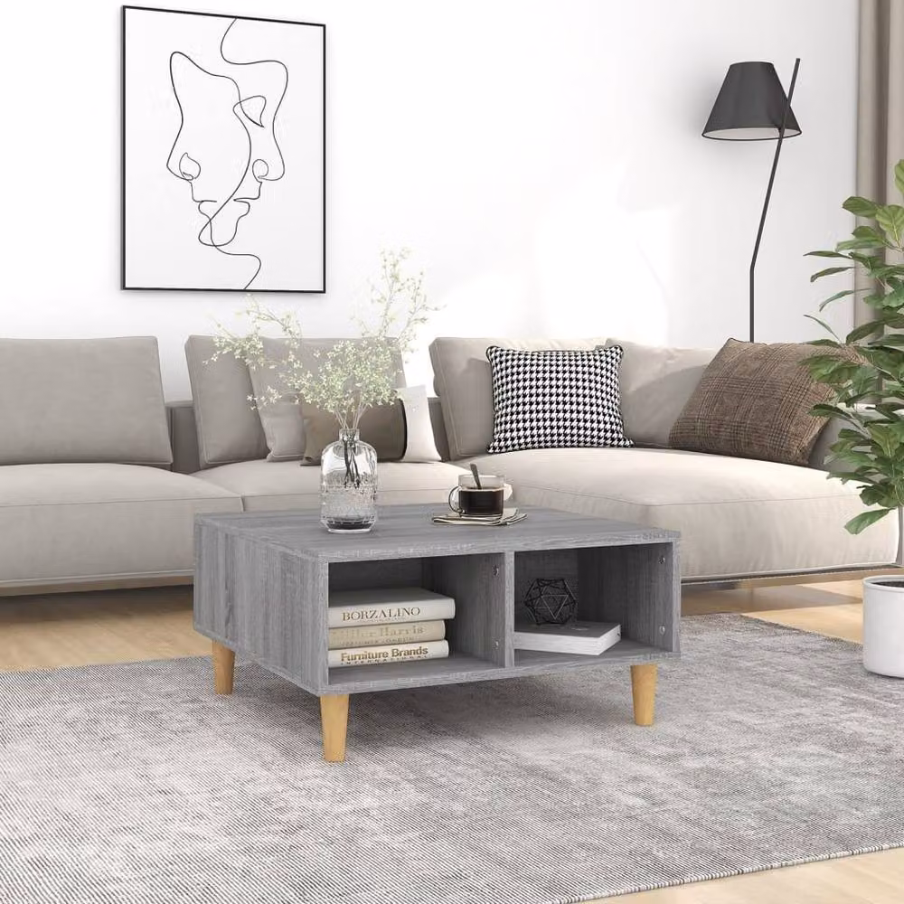 Berkfield Home Grey Sonoma Coffee Table in Engineered Wood W/D/H: 60 x 60 x 30 cm – 2