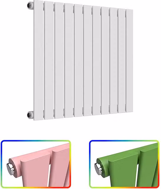 Lux Heat Flat Horizontal Coloured Steel Wall Mounted Radiator, Multicolour, W: 60 cm, H: 77 cm
