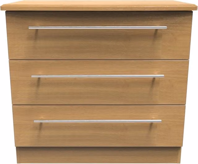 Sherwood Modern Oak 3 Drawer Chest in Brown