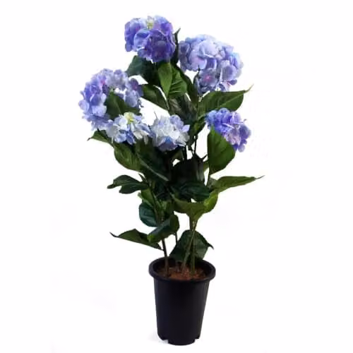 Leaf Design UK Blue Artificial Hydrangea Plant with 200 Flowers, Height: 90 cm