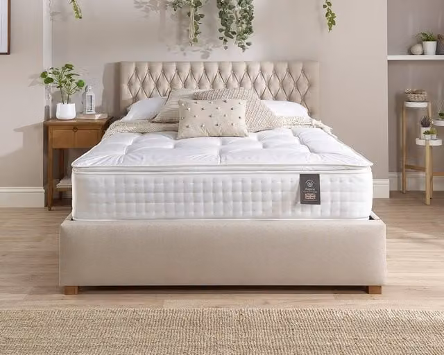Aspire 3000 Pocket Spring Wool Cashmere and Silk Pillowtop Mattress in White
