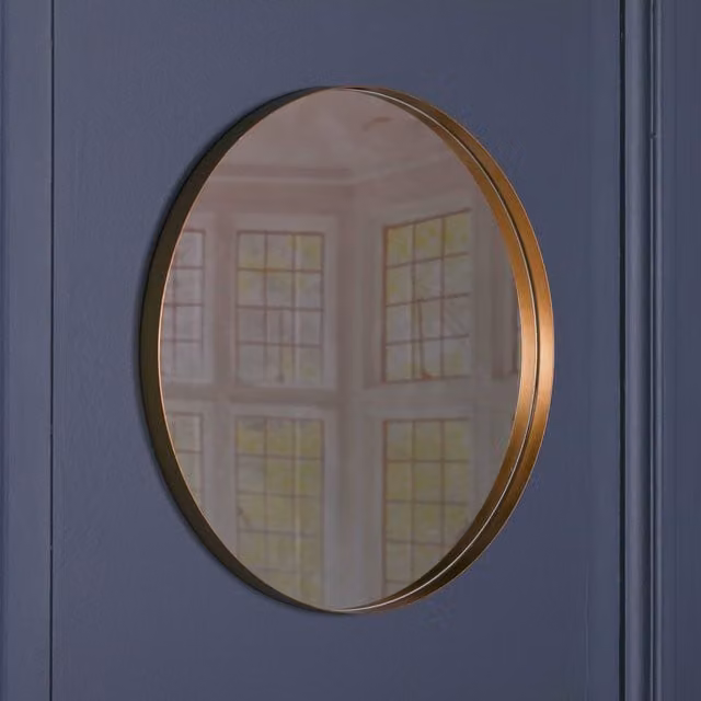 Glasstone Gold Round Wall Mirror, Diameter: 80 cm