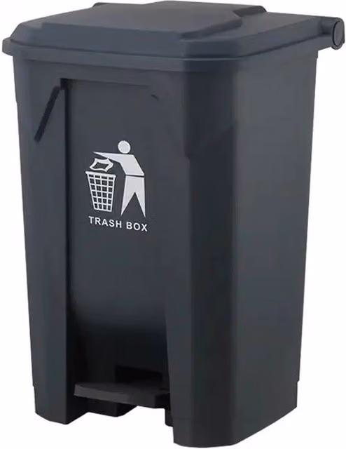 Kelvenix 80L Black Plastic Pedal Bin – 1