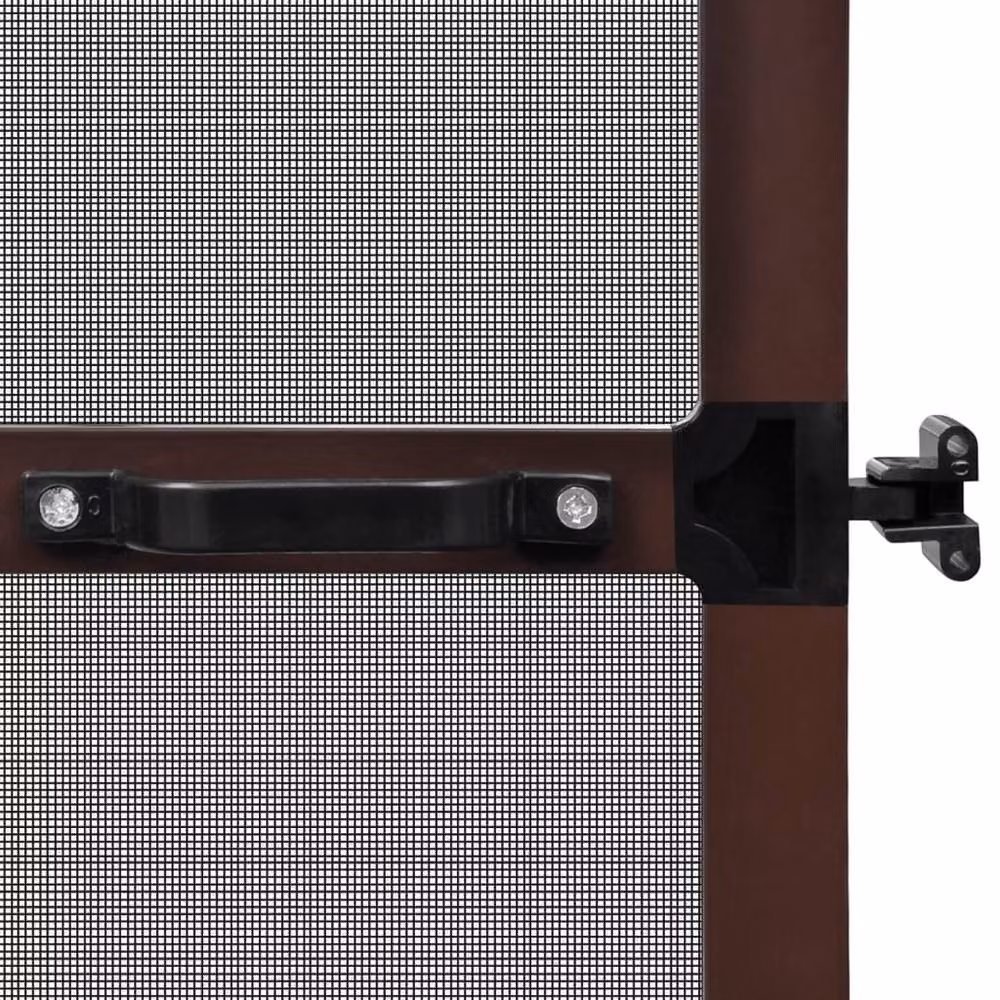 Berkfield Home Brown Hinged Fibreglass Insect Door Screen, W: 120 cm, H: 240 cm – 4