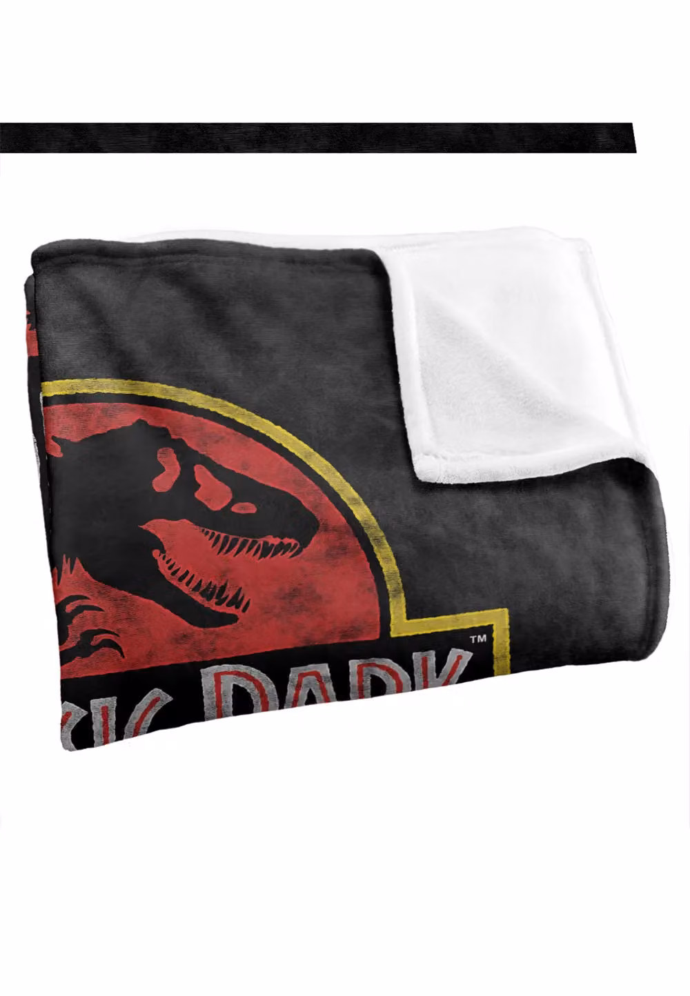 Trevco Jurassic Park Classic Logo Super Soft Fleece Throw Blanket, White, W/D/H: 152 x 127 cm – 2