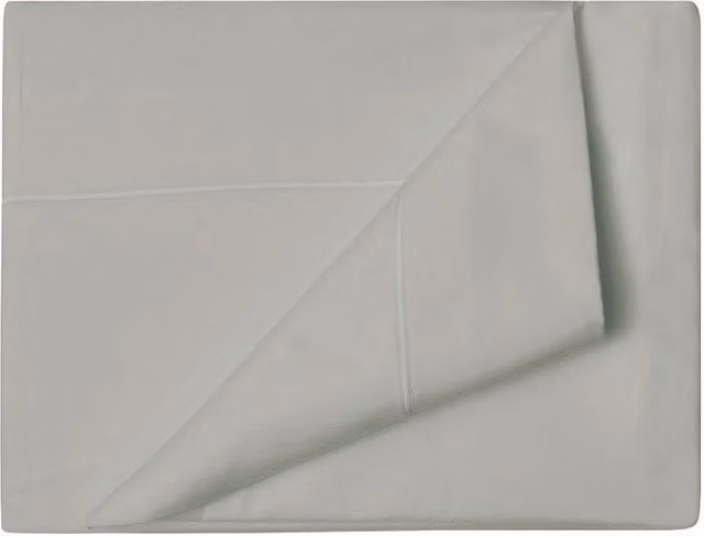 Belledorm Premium Blend 500 Thread Count Mako Satin Cotton Flat Sheet in Grey, W/D/H: 90 x 200 cm