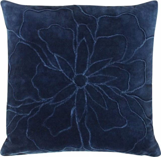 Make it a Home Angeles Floral Velvet Cushion in Blue