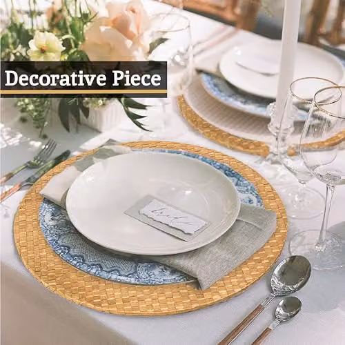 Orsina Pandanus Charger Plate in Beige and Sand – 3