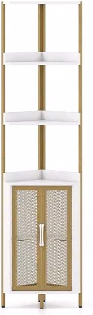VOGREX White 6-Tier Corner Plant Stand Freestanding Metal Storage Rack with Adjustable Shelves