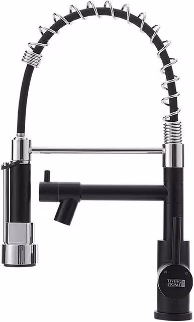 Garden Sanctuary Stainless Steel Kitchen Faucet with Pull-Out and Swivel Spout in Matt Black – 1