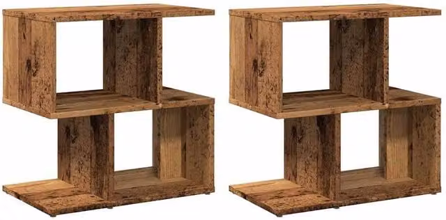 Berkfield Home Set of 2 Bedside Cabinets in Old Wood Brown, W/D/H: 50 x 30 x 51.5 cm – 1