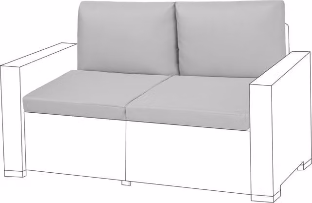 Gardenista Water Repellent Grey Rectangular Outdoor Rattan Furniture Replacement Cushion Set of 4