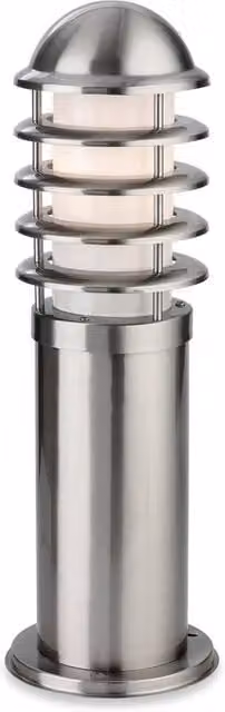 Netlighting Penrith Stainless Steel Bollard in Grey, IP44 Rated, Height: 45 cm