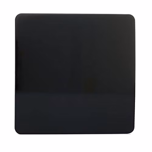 Trendi Artistic Modern Glossy Tactile Single Blanking Plate in Black – 2