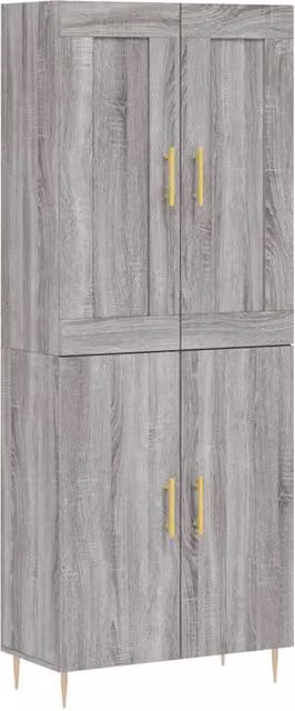 Berkfield Home Grey Sonoma Highboard H 180 x W 69.5 x D 34 cm