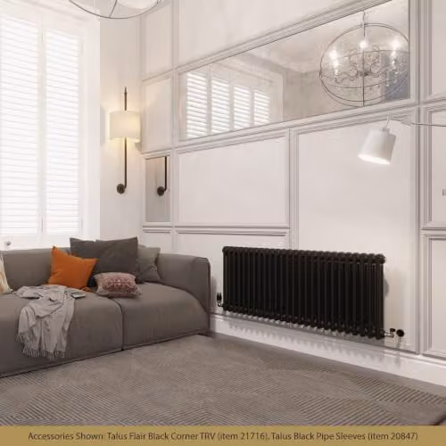 UK Radiators Black Horizontal 2 Column Steel Radiator H500mm x W1164mm – 3