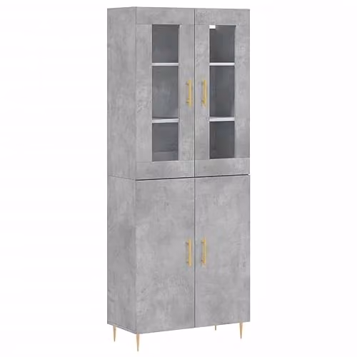 vidaXL Modern Highboard in Grey, W/D/H: 69.5 x 34 x 180 cm – 1