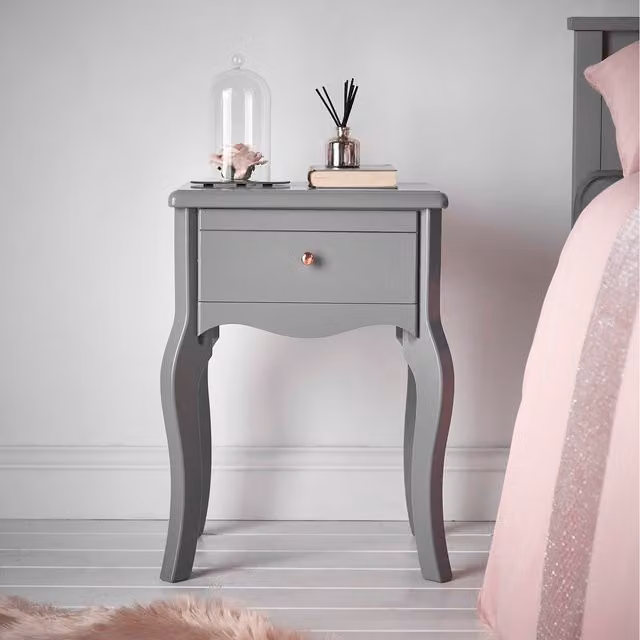 Carme Sorrento Side Table with Drawer in Grey