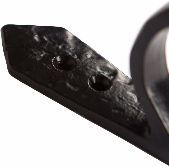 Hammer and Tongs Matt Black Powder-Coated Iron Hammered Scroll Hook, Pack of 10, W: 3.0 cm, H: 9.5 cm – 1