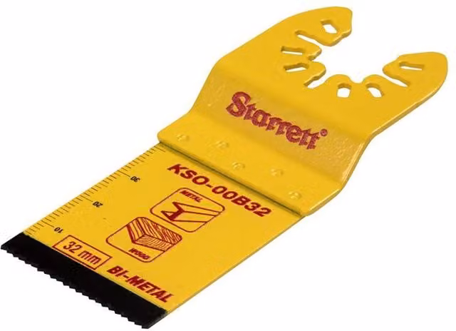 Starrett Yellow Bi-Metal Oscillating Multi-Tool Plunge Blade for Wood and Metal, 40 x 32 mm, 18 TPI