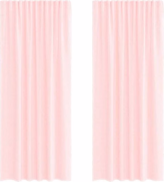 Berkfield Home Pink Voile Fabric Panel Curtains with Rod Pockets, 2 Pack